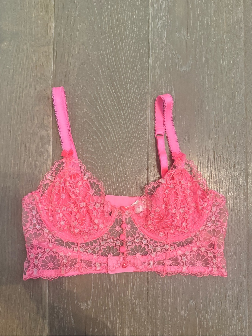 For Love & Lemons Lace Bralette in Bright Pink